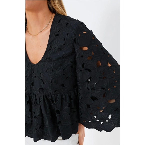 TUCKERNUCK Black Floral Lace Sylvie Blouse NWT Size Small - Picture 5 of 10